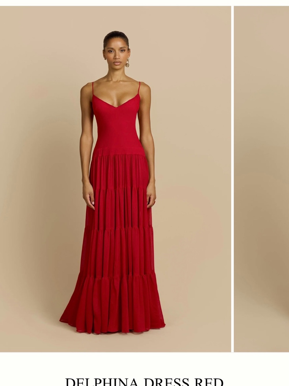 Arcina Ori Delphina Red Spaghetti-Strap Maxi Dress